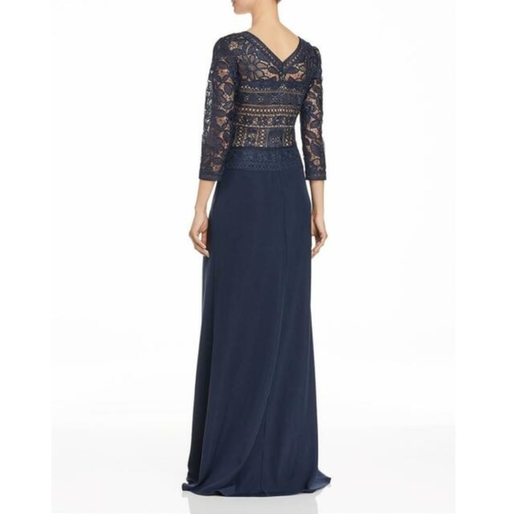 Tadashi Shoji Lace & Crepe A-Line Gown - Picture 3 of 7